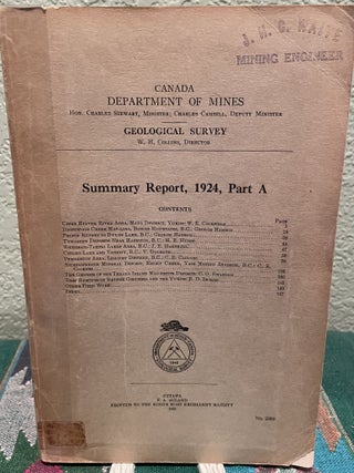 Item #30106 Summary Report, 1924, Part A, W. H. Collier
