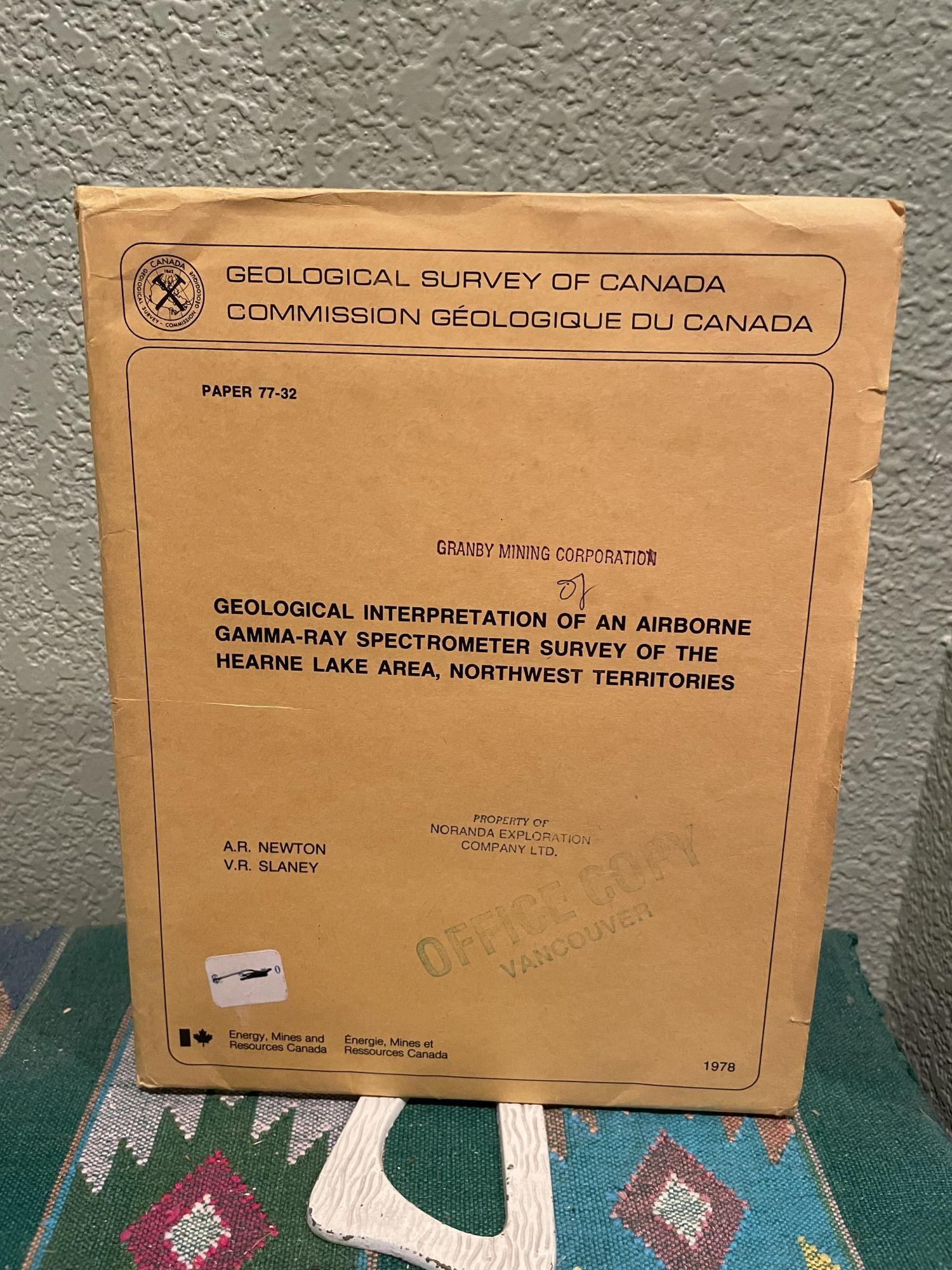 Geological Interpretation of an Airborne Gamma-Ray Spectrometer Survey of the Hearne Lake Area, A. R. Newton, V. R. Slaney.
