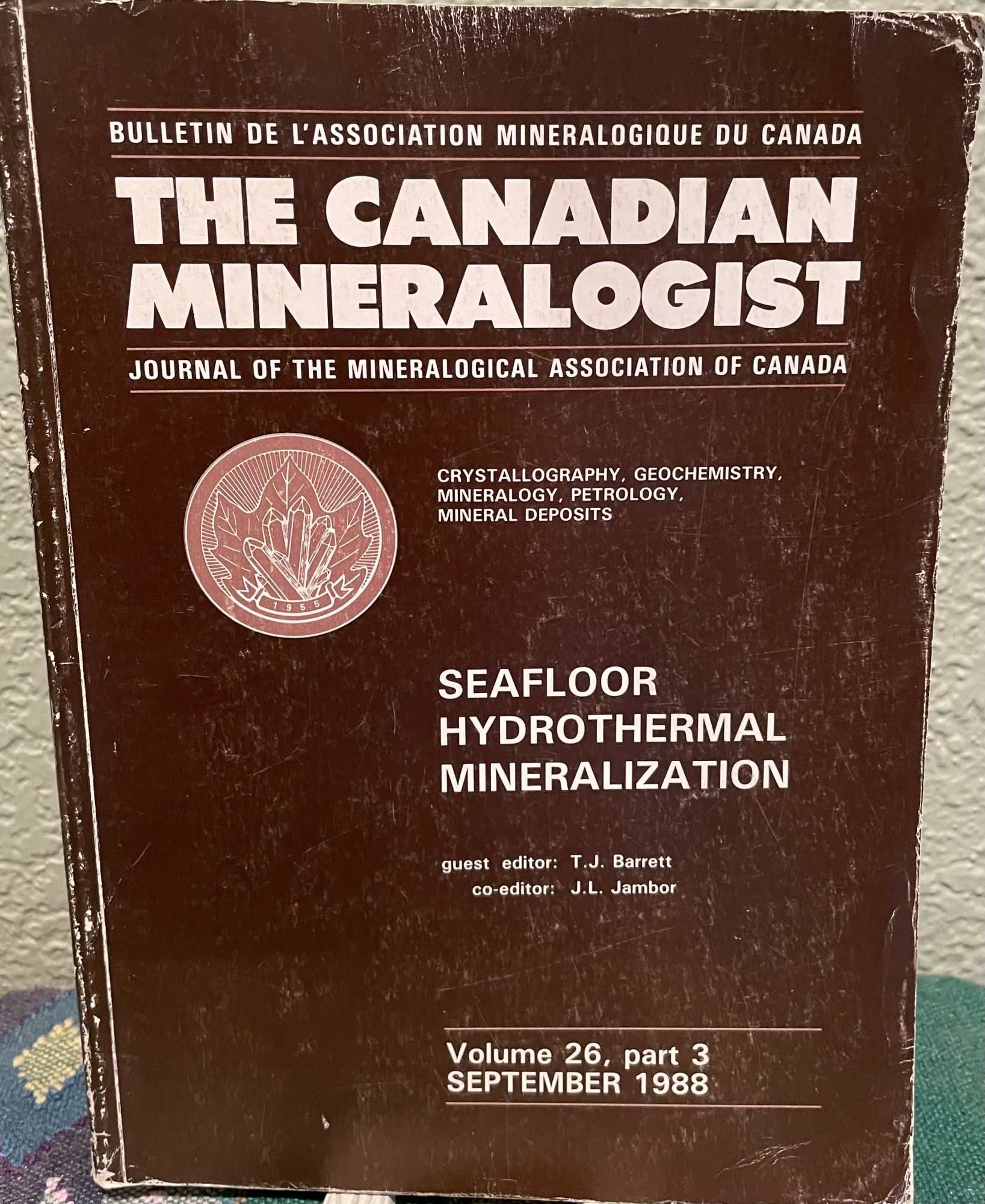 Seafloor Hydrothermal Mineralization. T. J. Barrett, J L. Jambor.