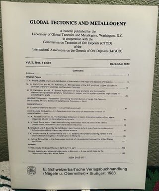 Item #30647 Global Tectonics and Metallogeny, Volume 2, Nos. 1 and 2. Kutina J. Ed