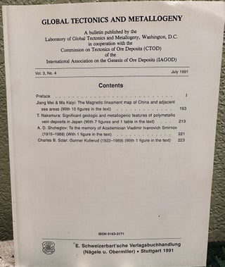 Item #30978 Global Tectonics and Metallogeny, Volume 3, No. 4. Kutina J. Ed