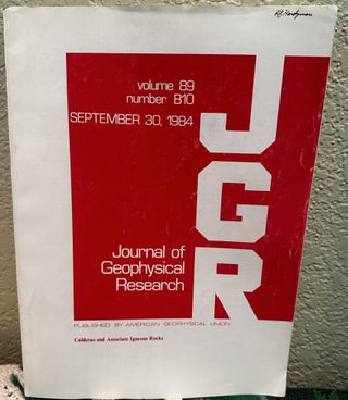 Item #31043 Journal of Geophysical Research Vol. 89 No. B 10, 1984 Calderas and Associated...