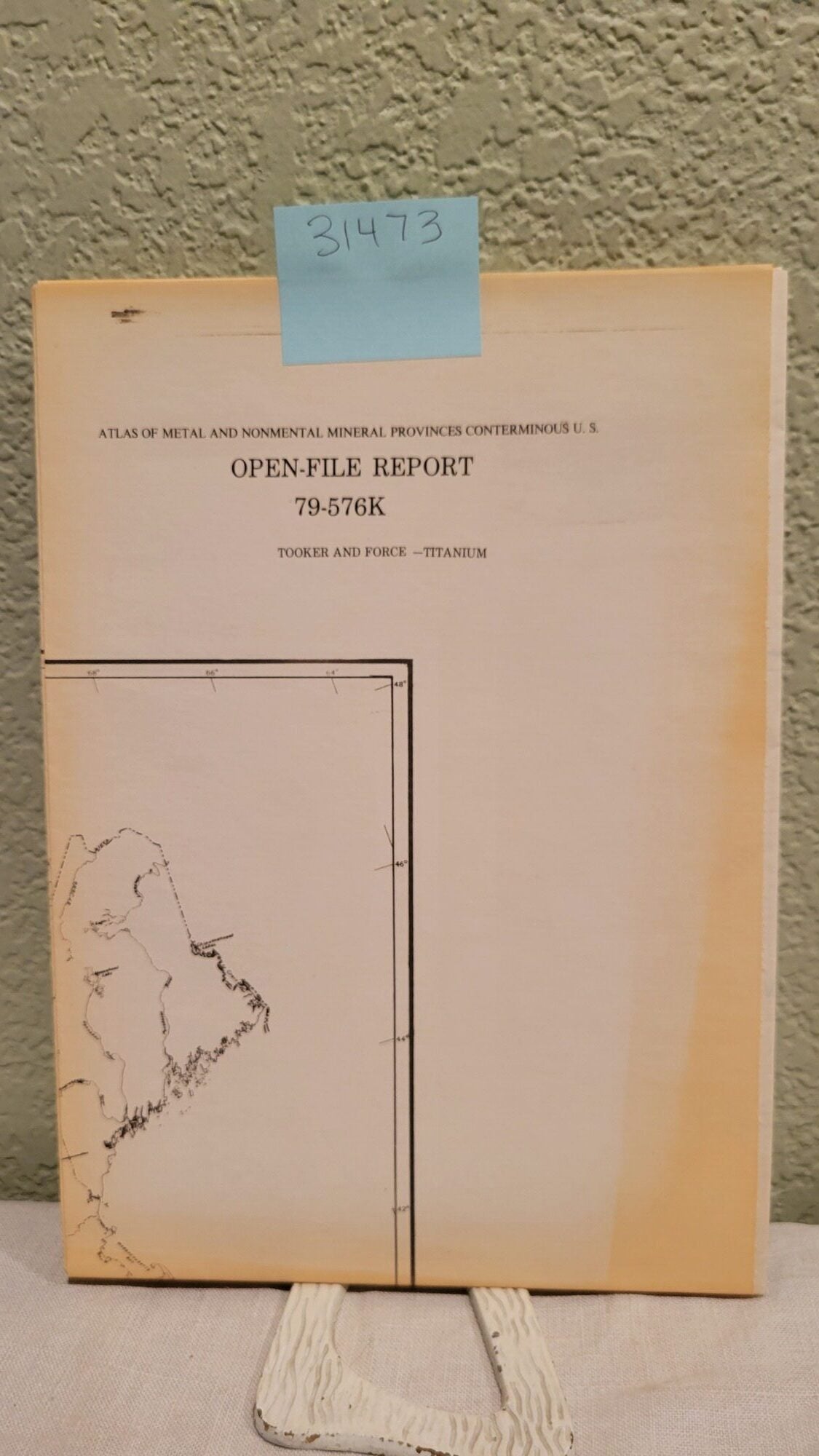 Preliminary Map of Titanium Provinces of Conterminous U. S. E. W. Tooker, E. R. Force.