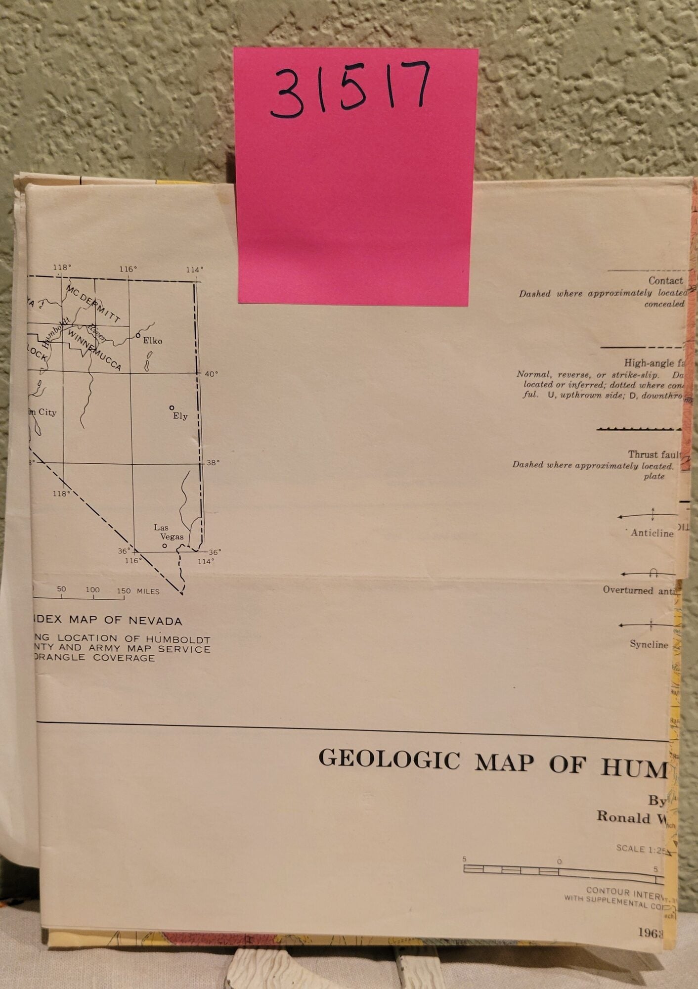 Geologic Map of Humbolt County, Nevada. Bulletin 59, Plate 1. Charles Ronald Willden.