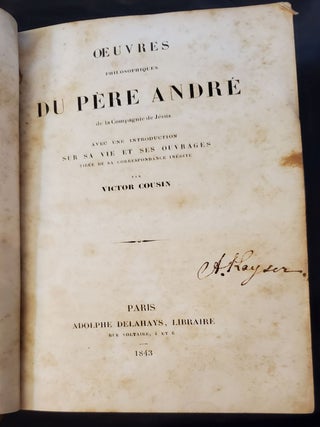 Oeuvres Philosophiques Du Pere Andre