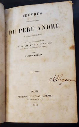 Oeuvres Philosophiques Du Pere Andre