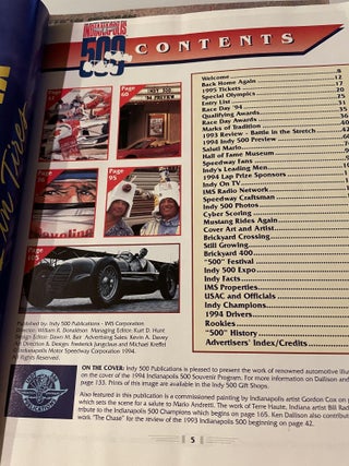 Indianapolis 500 Official Program 1990, 1991, 1992, 1994, 1995, 1997, 2002