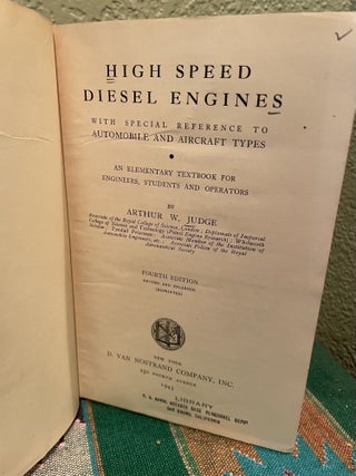 High Speed Diesel Engines With Special Reference to Traction, Stationary and Marine Types