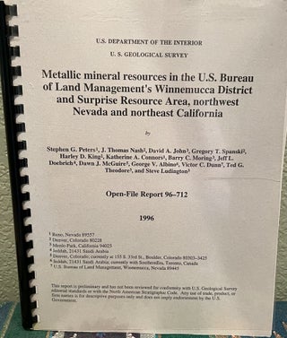 Item #5563018 Metallic mineral resources in the U.S. Bureau of Land Management's Winnemucca...