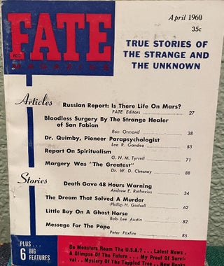 Item #5563070 FATE MAGAZINE True Stories of the Strange and Unknown, April 1960 Vol. 13 No. 4...