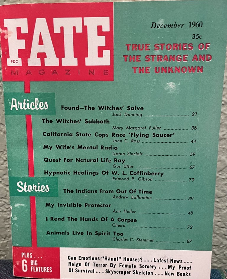 Item #5563074 Fate Magazine True Stories of the Strange and the Unknown December 1960 Vol. 13 No 12 Issue 129. Mary Fuller.