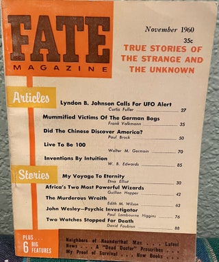 Item #5563075 Fate Magazine True Stories of The Strange and The Unknown November 1960 Vol 13 No....