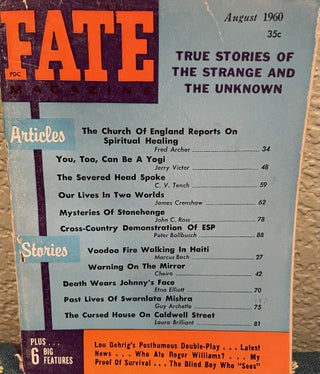 Item #5563076 Fate Magazine True Stories of the Strange and the Unknown August 1960 Vol 13 No 8...