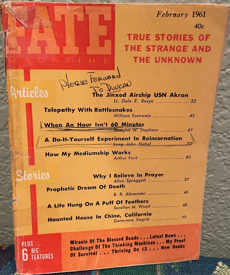Item #5563084 Fate Magazine True Stories of the Strange and the Unknown February 1961 Vol 14 No 2 Issue 131. Mary Fuller.