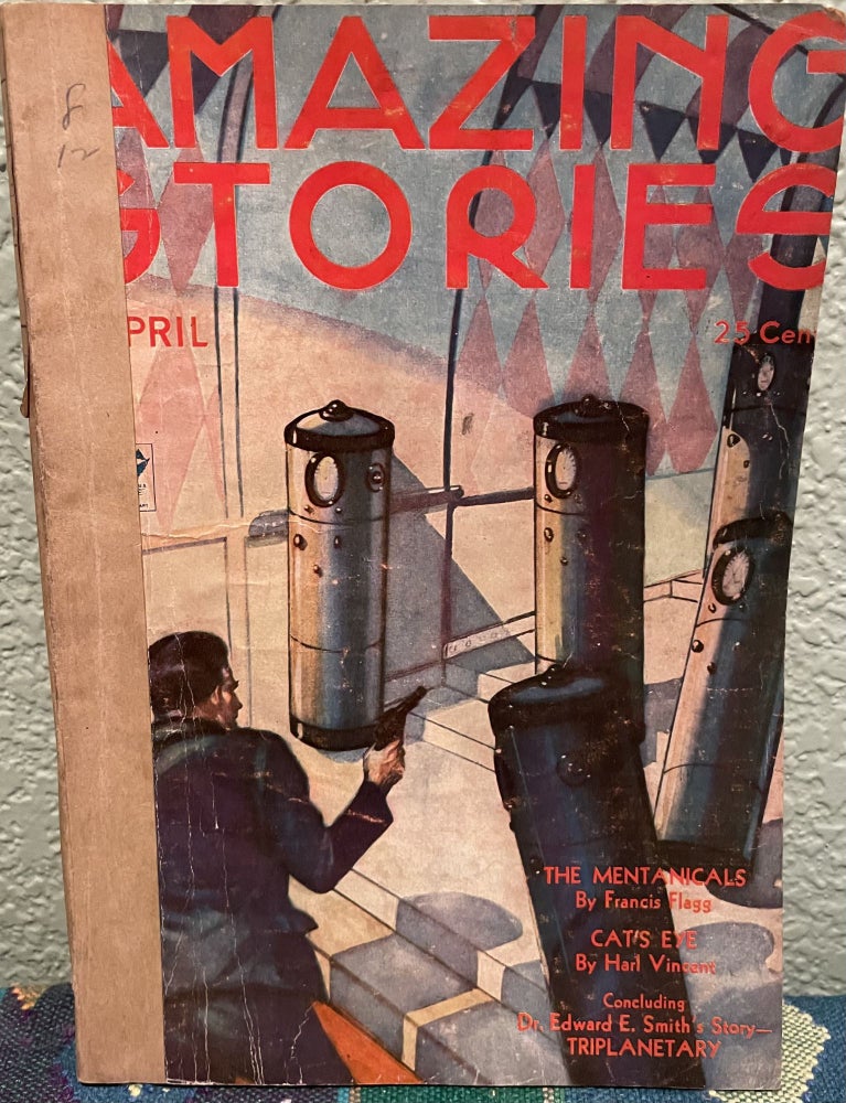 Item #5563179 Amazing Stories Science Fiction April, 1934 Vol. 8 No. 12. Smith Edward E. Sloane O'Connor T., Reynolds J. E., Poe Edgar Allan, Flagg Francis, Vincent Harl, Hill Haverstock H.
