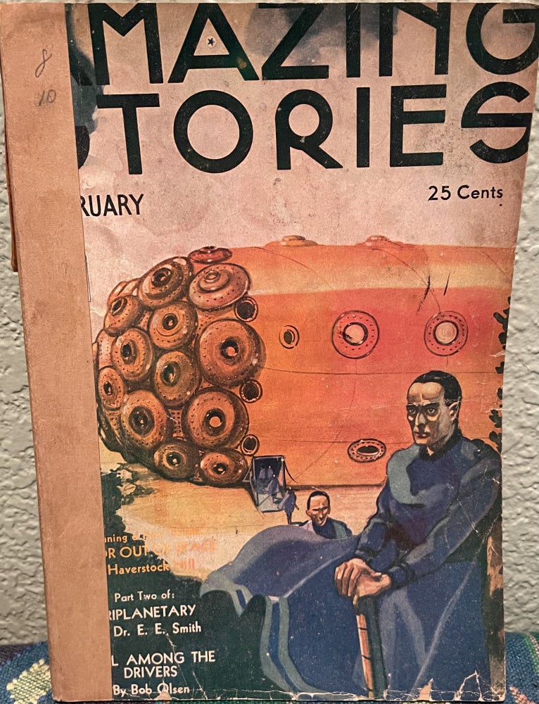 Item #5563185 Amazing Stories Science Fiction February, 1934 Vol. 8 No. 10. Hill Haverstock H. Sloane O'Connor T., Brandt C. A., Poe Edgar Allan, Nowlan Phil, Kruse Clifton B., Smith Edward E., Hawkins Winthrop W.