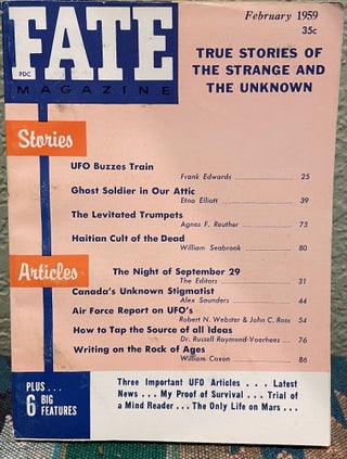 Item #5563187 Fate Magazine; True Stories of the Strange and the Unknown, February 1959 Vol. 12...