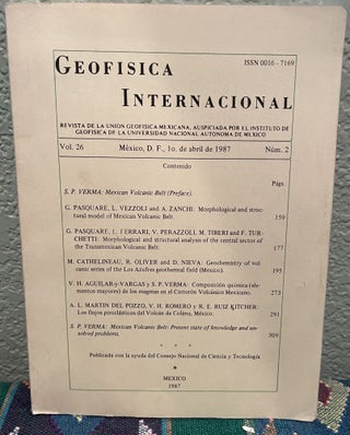 Item #5563262 Geofisica Internacional Vol. 26 Num 2, Spanish Language. S. P. Verma