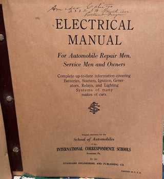 Electrical Manual for Automobile Repair Men, Service Men, and Owners