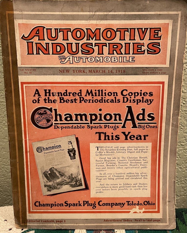 Item #5563630 The Automobile (Automotive Industries) March 14, 1915 Vol. XXXVIII No. 11. anon.