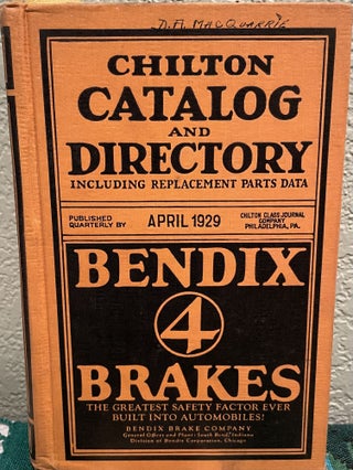 Item #5563640 Chilton Catalog and Directory Including Replacement Parts Data. Chilton Class...