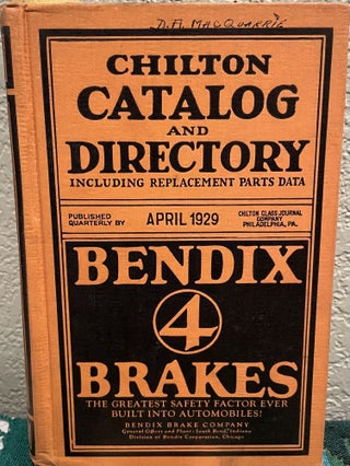 Item #5563640 Chilton Catalog and Directory Including Replacement Parts Data. Chilton Class...