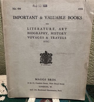 Item #5563952 Important & Valuable Books on Literature, Art, Biography, History, Voyages &...