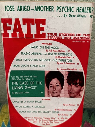 Item #5564013 Fate Magazine; True Stories of the Strange and Unknown December 1968 Vol. 20 No 12...