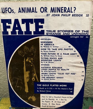 Item #5564014 Fate Magazine; True Stories of the Strange and Unknown November 1967 Vol 20 No. 11...