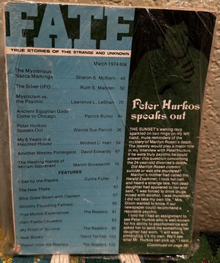 Item #5564069 Fate Magazine; True Stories of the Strange and Unknown March 1974 Vol. 27 No.3...