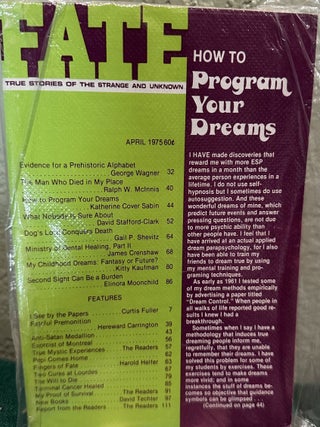 Item #5564074 Fate Magazine; True Stories of the Strange and Unknown April 1975 Vol. 28 No. 4...