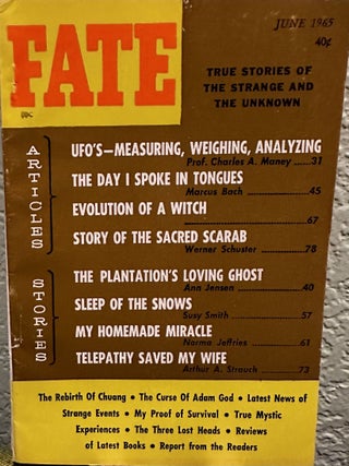 Item #5564120 Fate Magazine: True Stories of the Strange and Unknown June 1965 Vol18 No 6...
