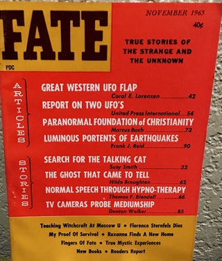 Item #5564122 Fate Magazine: True Stories of the Strange and Unknown November 1965 Vol18 No 11...