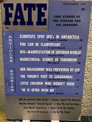 Item #5564123 Fate Magazine: True Stories of the Strange and Unknown December 1965 Vol18 No 12...