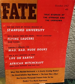 Item #5564124 Fate Magazine: True Stories of the Strange and Unknown October 1962 Vol15 No 10...