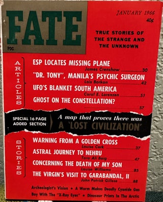 Item #5564133 Fate Magazine: True Stories of the Strange and Unknown January 1966 Vol 19 No 1...