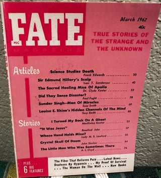 Item #5564145 Fate Magazine: True Stories of the Strange and Unknown March 1962 Vol 15 No 3 Issue...