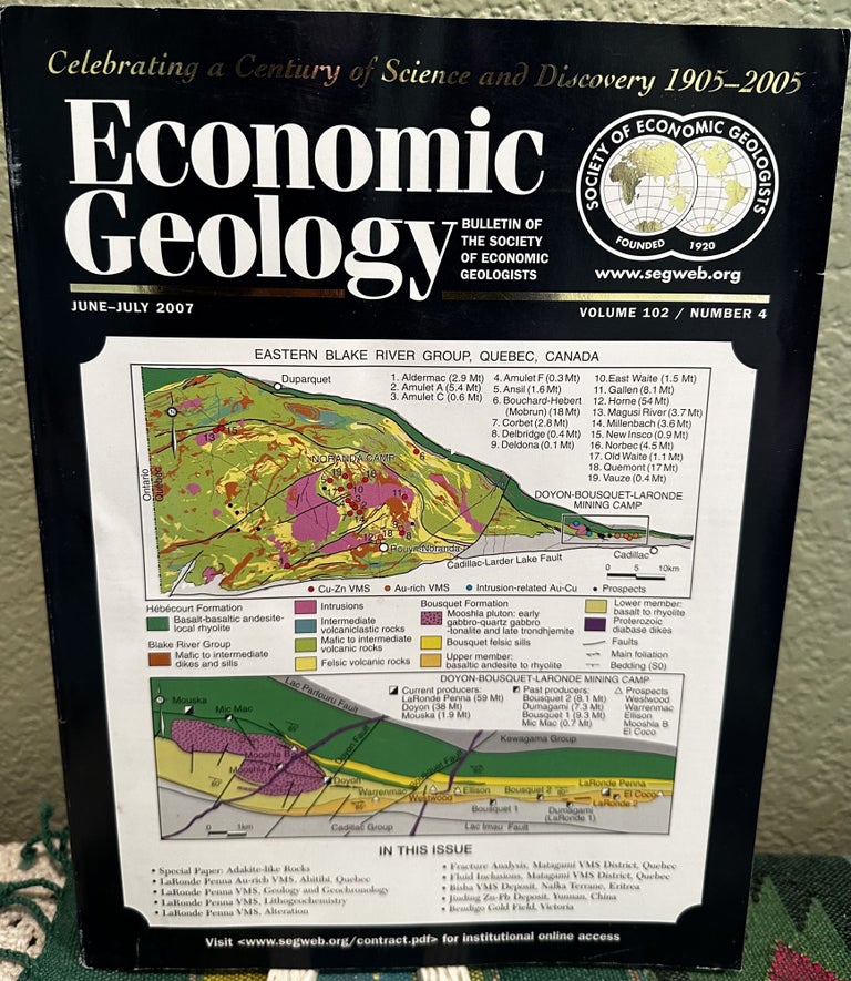 Item #5564577 Economic Geology June -July 2007 Volume 102 Number 4 Eastern Blake River Group, Quebec, Canada. Mark D. Hannington.
