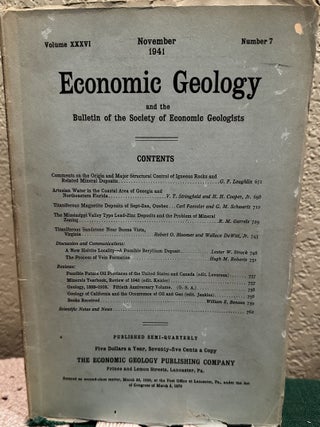 Item #5564875 Economic Geology and the Bulletin of the Society of Economic Geologists Volume...