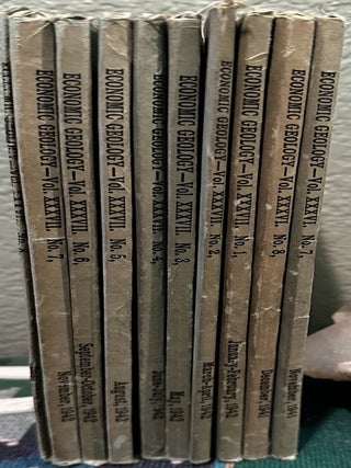 Economic Geology and the Bulletin of the Society of Economic Geologists Volume XXXV! NUMBER 7 & 8, November December 1941, Volume XXXVII Number 1 - 8 January - December 1942, 10 issues