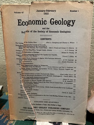 Item #5564877 Economic Geology and the Bulletin of the Society of Economic Geologists Volume 47...