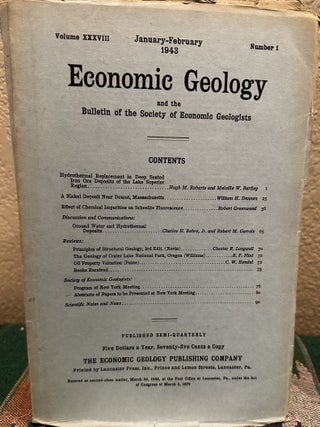 Item #5564879 Economic Geology and the Bulletin of the Society of Economic Geologists Volume...