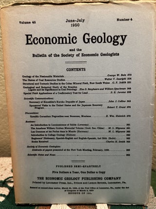 Item #5564880 Economic Geology and the Bulletin of the Society of Economic Geologists Volume 46...