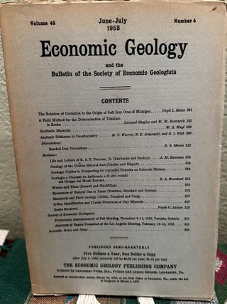 Item #5564881 Economic Geology and the Bulletin of the Society of Economic Geologists Volume 47...