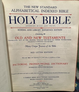 Masonic Edition Cyclopedic Indexed Holy Bible. the New Standard Alphabetical Indexed Bible. Holy Bible. Red Letter Edition. Pictorial Pronouncing Dictionary