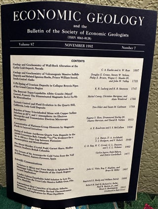 Item #5565055 Economic Geology and the Bulletin of the Society of Economic Geologists Volume 87...