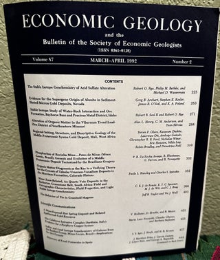 Item #5565060 Economic Geology and the Bulletin of the Society of Economic Geologists Volume 87...