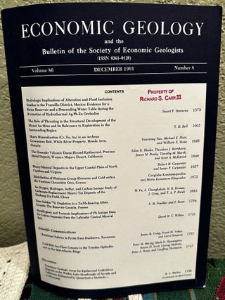 Item #5565062 Economic Geology and the Bulletin of the Society of Economic Geologists Volume 86...