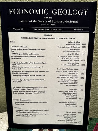 Item #5565064 Economic Geology and the Bulletin of the Society of Economic Geologists Volume 86...