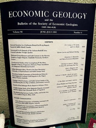 Item #5565066 Economic Geology and the Bulletin of the Society of Economic Geologists Volume 86...